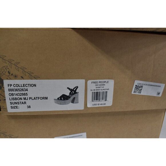 Free People Size EU 38 US 8 Lisbon Sunstar Mary Jane Orange Platform Sandals - Picture 8 of 8